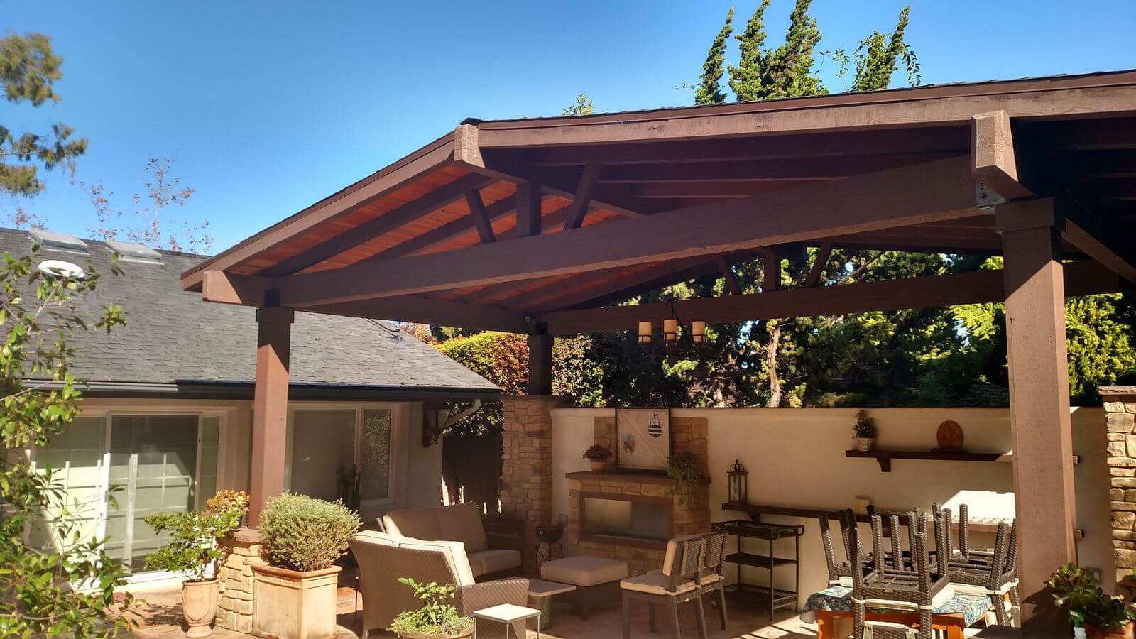 renovated outdoor space with pergola